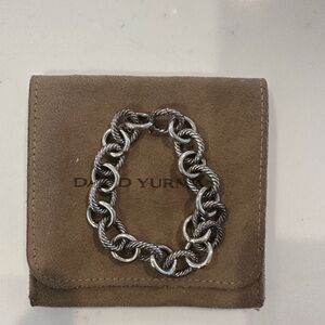 David Yurman Twisted Silver Chain Bracelet
